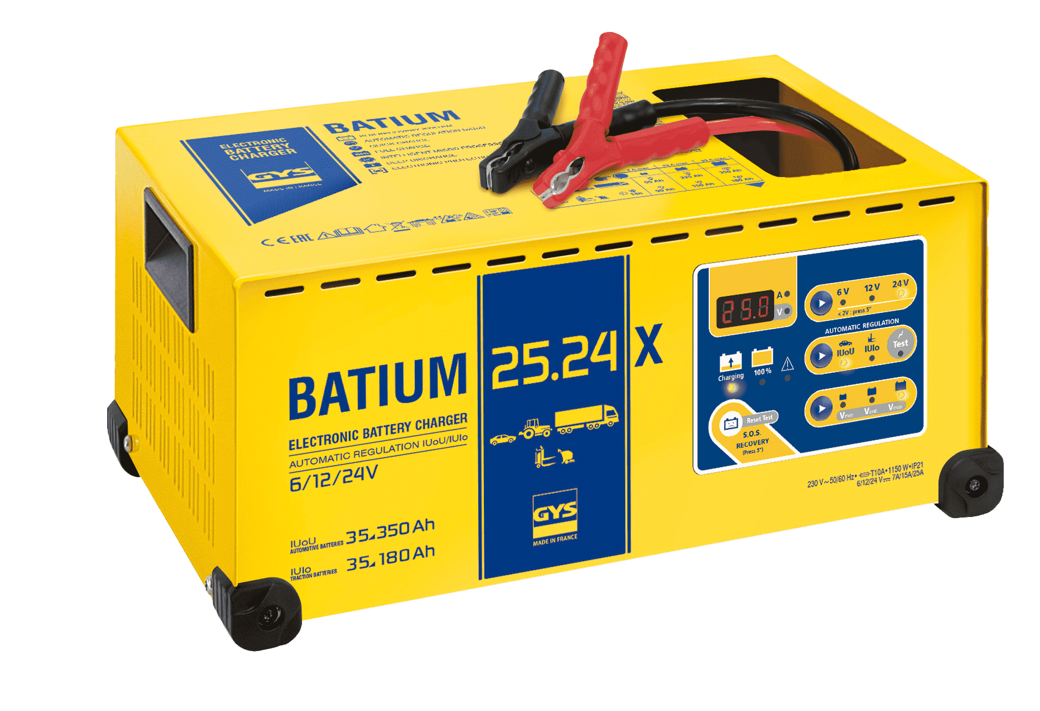 Batium 25.24X, 6V 12V & 24 Volt Car/Lorry Battery Charger 25 Amp